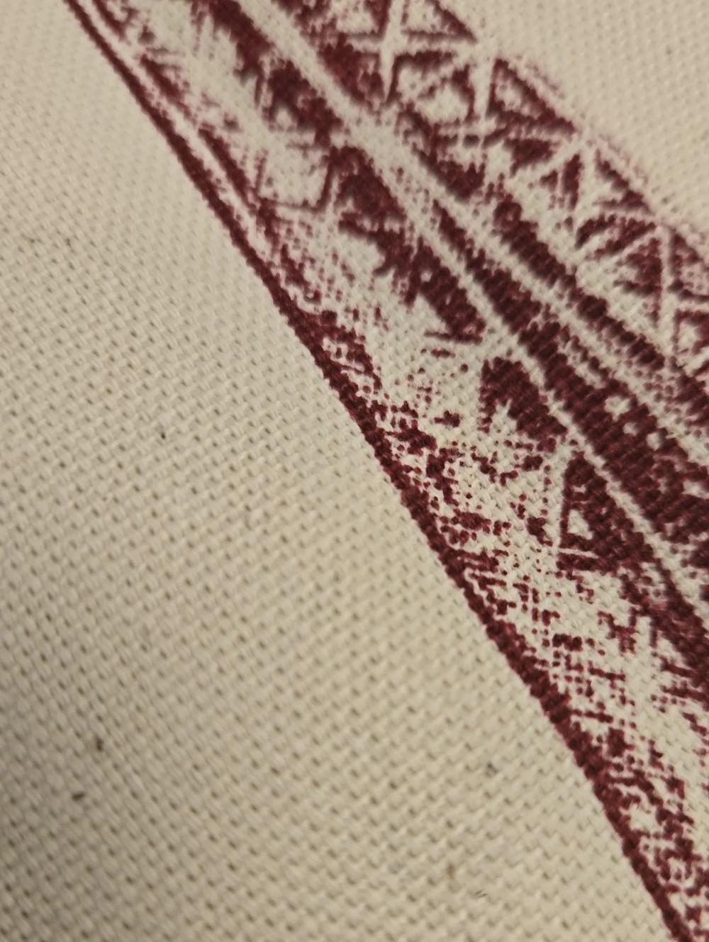 Paris Scenic Wash Cloth - Beige with Maroon Print. Made in FRANCE.